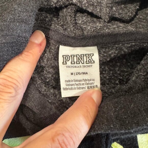 PINK Victoria's Secret Hoodies Sweatshirt Size Medium Black GUC - Picture 3 of 3